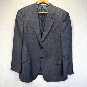 Armani Collezioni Wool Blazer Mens 44R Gray Blue Check Sport Coat Made In Italy